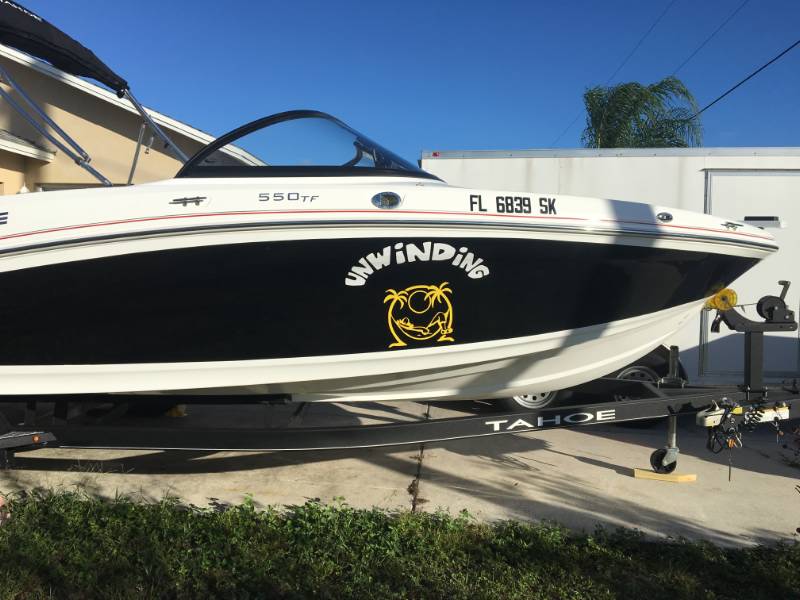2018 Tahoe 550 Boat Lettering from Donald S, FL