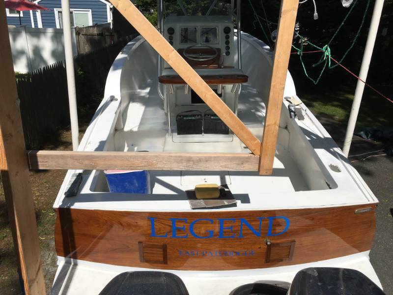 2012 custom wooden boat (center console) Boat Lettering from Richard M, NY