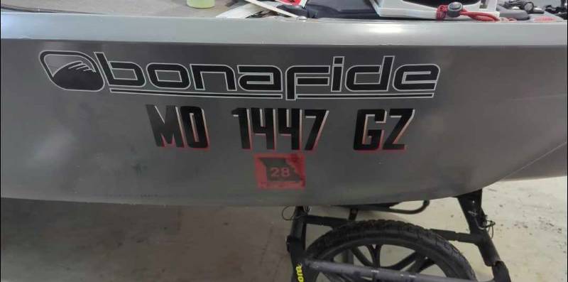 Bonafide XTR 130 Kayak Lettering from Kyle M, MO