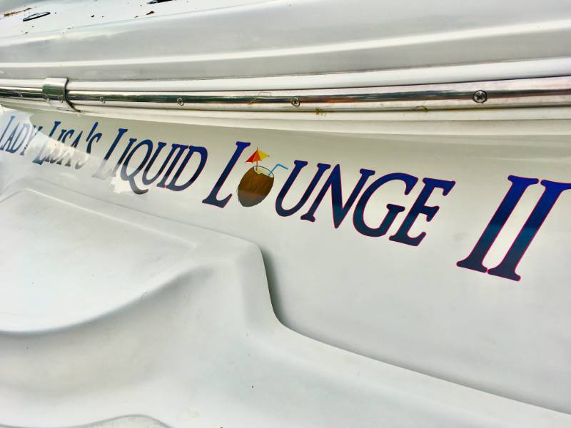 Cobalt 220  Stern of the boat. Lettering from Gary T, NY