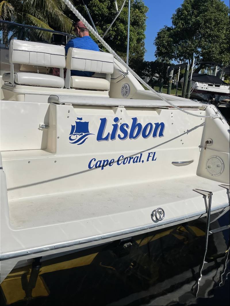 Monterey cruiser  Boat Lettering from Maria D, FL