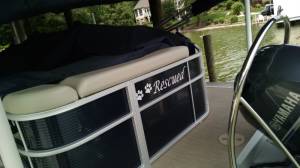 Boat name on pontoon boat.  Lettering from Jack M, TN