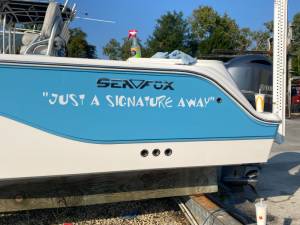 2021 seafox 228 commander Boat Lettering from Steve C, FL