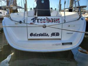 2012 Hunter e36 Yacht Lettering from Edward W, MD