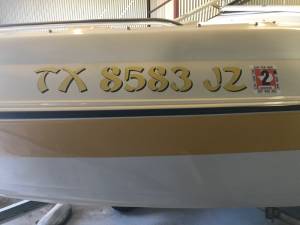 1996 Regal 222 Boat Lettering from Neilan S, TX