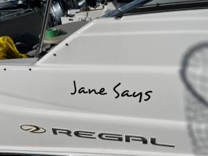 2010 Regal Cruiser Boat Lettering from Richard  G, WA