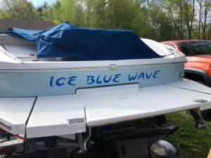 2019 Cobalt- color is called ice blue Boat Lettering from Susan L, ME