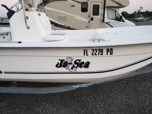 Carolina Skiff JVX 18 Boat Lettering from Jamie F, FL