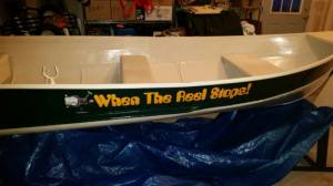 12 ft Sears Aluminum row boat. Over 20 years old. Boat Lettering from Chris  M, NY