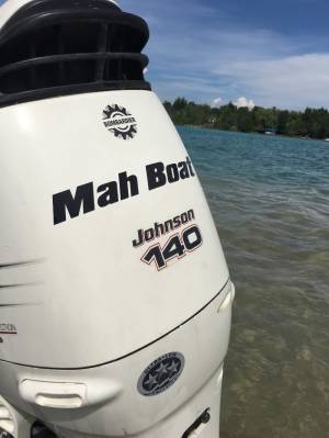 2004 J.C. Neptoon 23TT Pontoon boat outboard engine cover Lettering from Donald C, MI