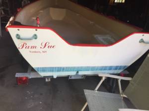 2002 14’ Amesbury Dury.  Boat Lettering from Francisco M, NY