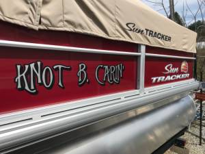 2019 Suntracker 24 DLX Fishing Barge Boat Lettering from Richard C, VA