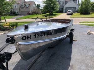 1957 Seaking Runabout Vintage polished aluminum boat Lettering from Michael C, OH
