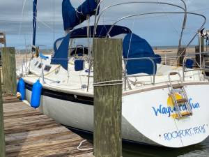 1986 Westerly falcon  34 foot sailboat  Lettering from Chanda F, TX