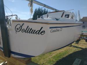 1974 Catalina 22 sailboat Catalina 22 Sailboat Lettering from Lew W, PA